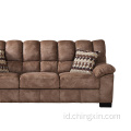 Sectional Fabric Sofa Set Tiga Seater Ruang Tamu Mebel Sofa